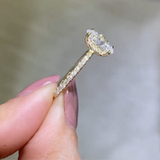 Handmade Oval Moissanite Ring for Wedding Proposal